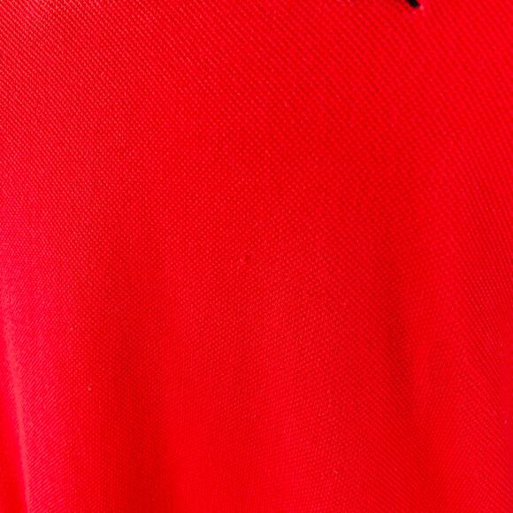 BURBERRY Size S Red Contrast Check Trim Cotton Pique Polo - Picture 5 of 6